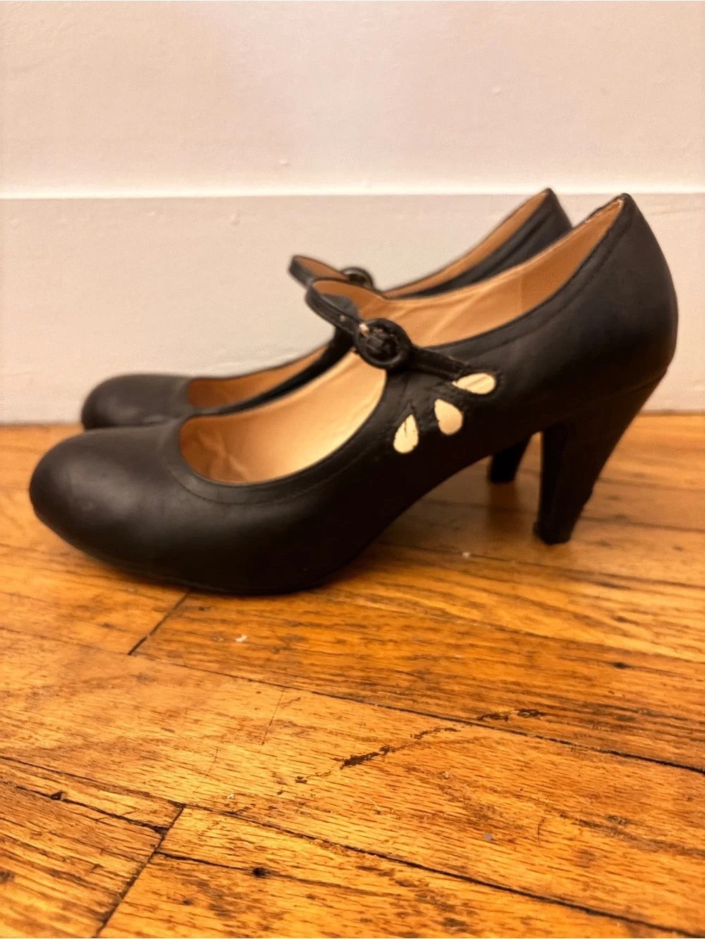 Chase & Chloe Black Formal Mary Jane Black Pumps